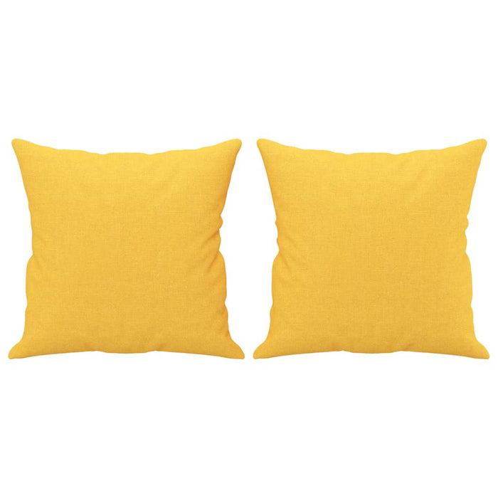 Cuscini Decorativi 2 pz Giallo Chiaro 40x40 cm in Tessuto cod mxl 46384