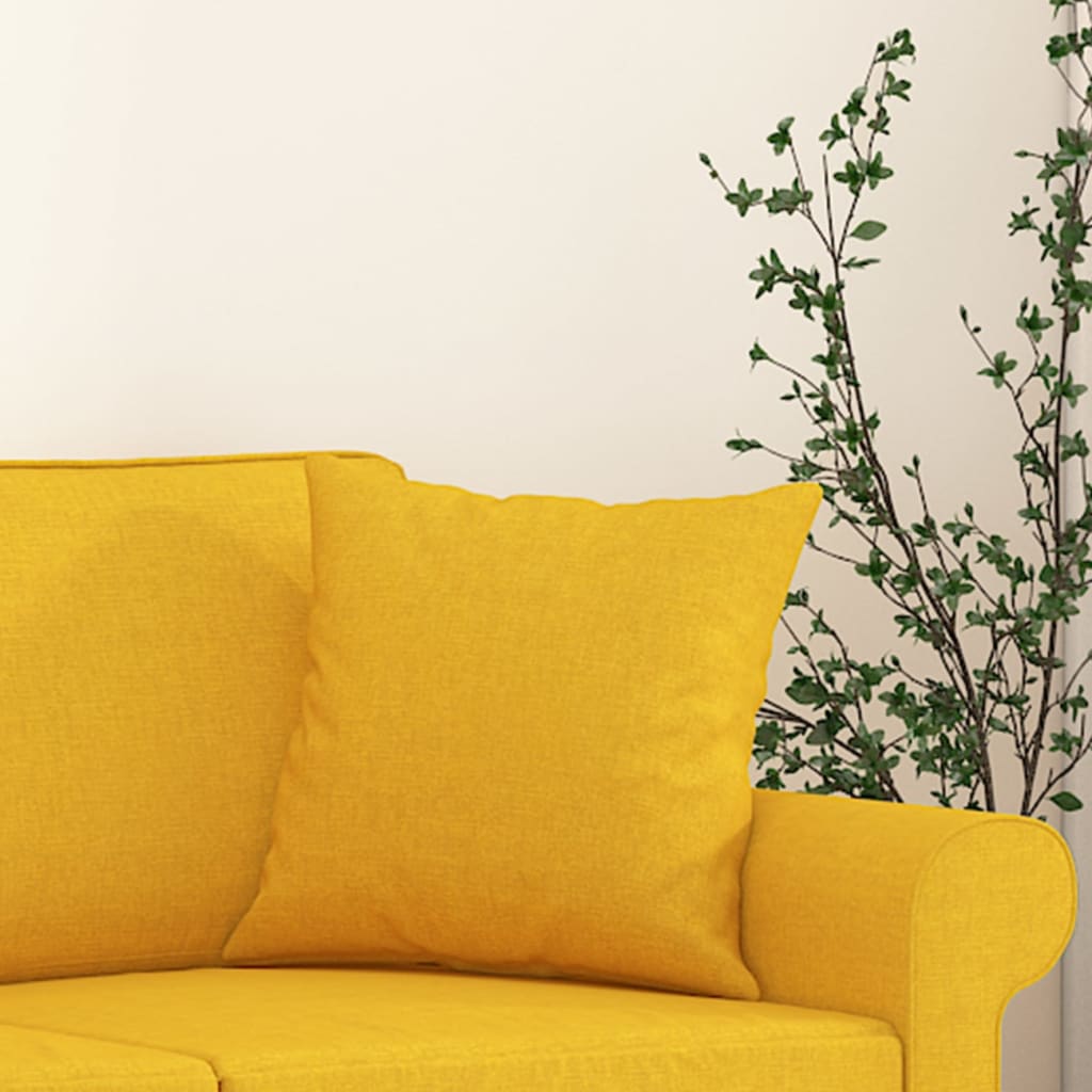 Cuscini Decorativi 2 pz Giallo Chiaro 40x40 cm in Tessuto cod mxl 46384