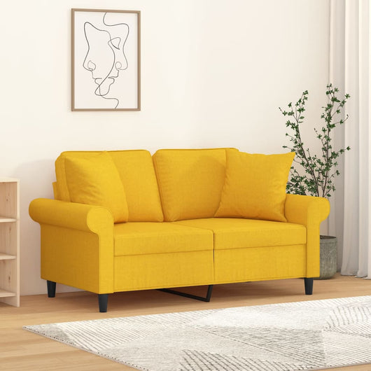 Cuscini Decorativi 2 pz Giallo Chiaro 40x40 cm in Tessuto cod mxl 46384