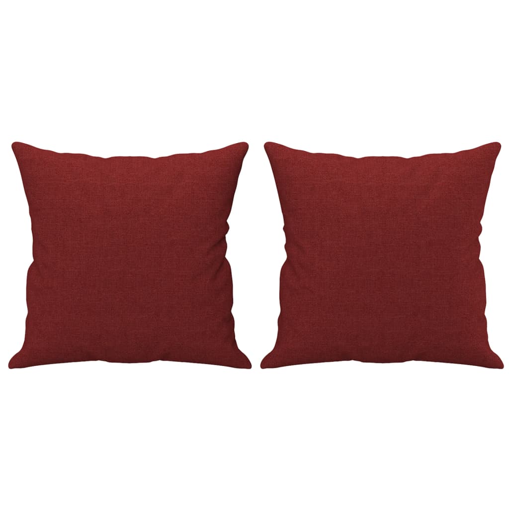 Cuscini Decorativi 2 pz Rosso Vino 40x40 cm in Tessuto 349477