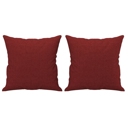 Cuscini Decorativi 2 pz Rosso Vino 40x40 cm in Tessuto 349477