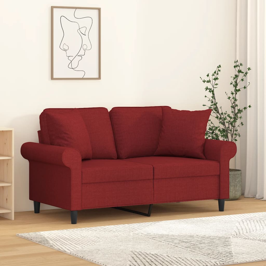 Cuscini Decorativi 2 pz Rosso Vino 40x40 cm in Tessuto cod mxl 41837