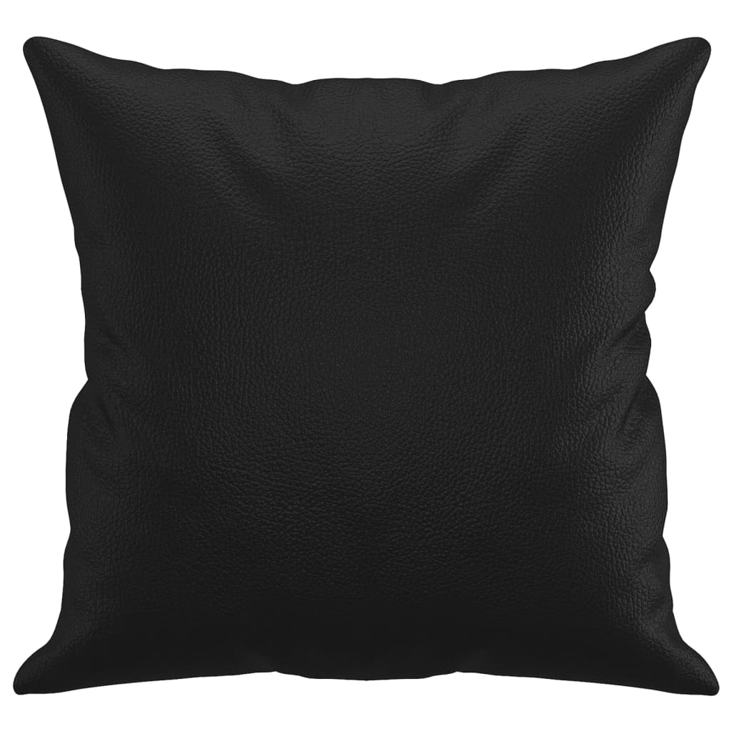 Cuscini Decorativi 2pz Nero 40x40 cm in Similpelle 349479