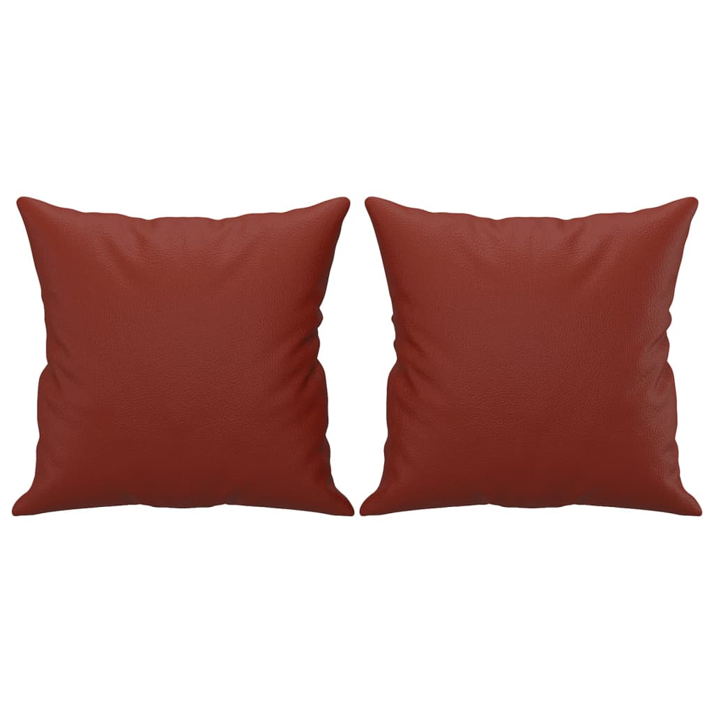 Cuscini Decorativi 2pz Rosso Vino 40x40 cm in Similpelle 349483