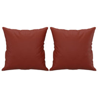 Cuscini Decorativi 2pz Rosso Vino 40x40 cm in Similpelle 349483