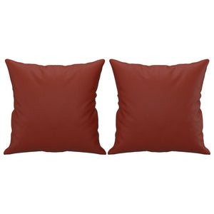 Cuscini Decorativi 2pz Rosso Vino 40x40 cm in Similpelle 349483