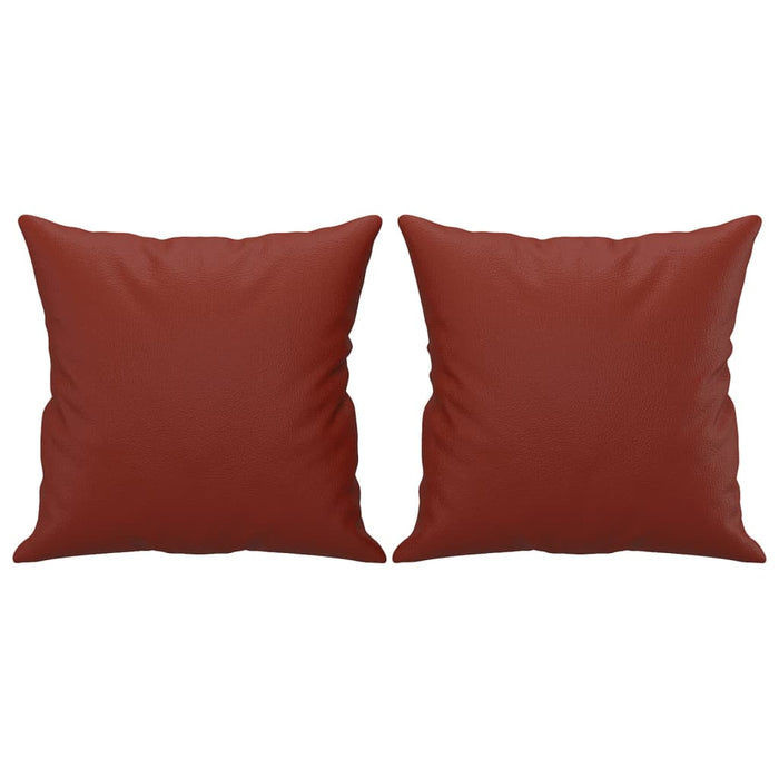 Cuscini Decorativi 2pz Rosso Vino 40x40 cm in Similpelle 349483