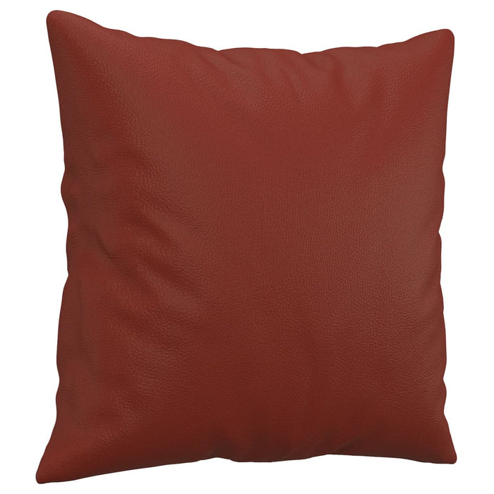 Cuscini Decorativi 2pz Rosso Vino 40x40 cm in Similpelle