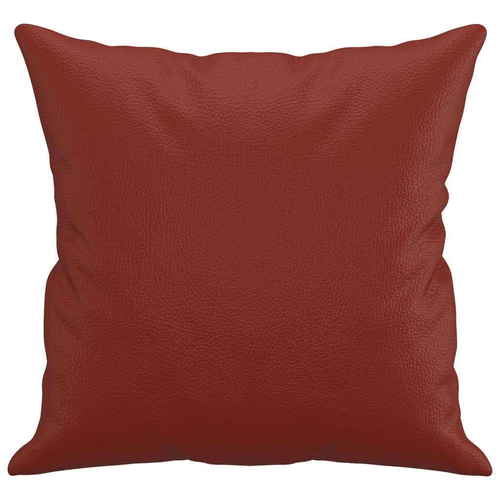 Cuscini Decorativi 2pz Rosso Vino 40x40 cm in Similpelle 349483