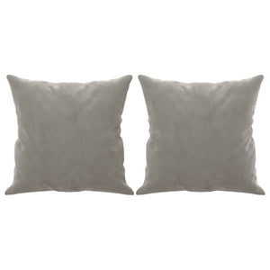 Cuscini Decorativi 2 pz Grigio Chiaro 40x40 cm in Velluto cod mxl 45336