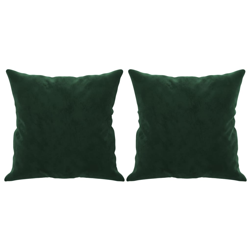 Cuscini Decorativi 2 pz Verde Scuro 40x40 cm in Velluto 349487