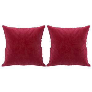 Cuscini Decorativi 2 pz Rosso Vino 40x40 cm in Velluto 349489