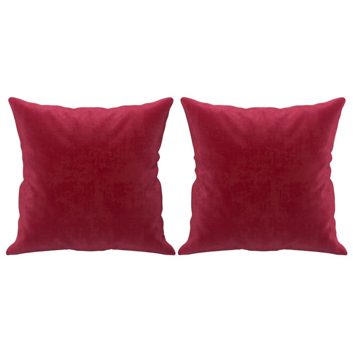 Cuscini Decorativi 2 pz Rosso Vino 40x40 cm in Vellutocod mxl 95586