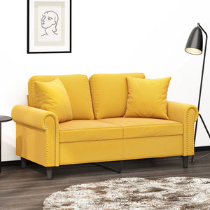 Cuscini Decorativi 2 pz Giallo 40x40 cm in Velluto 349491