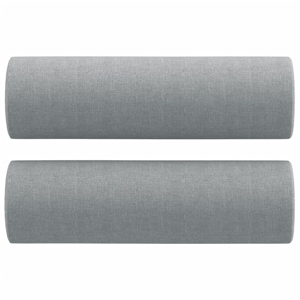 Cuscini Decorativi 2pz Grigio Chiaro Ø15x50 cm in Tessuto 349501