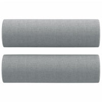 Cuscini Decorativi 2pz Grigio Chiaro Ø15x50 cm in Tessuto 349501