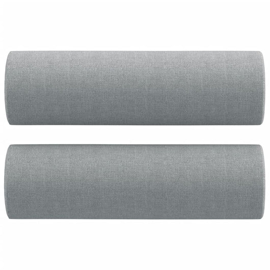 Cuscini Decorativi 2pz Grigio Chiaro Ø15x50 cm in Tessuto