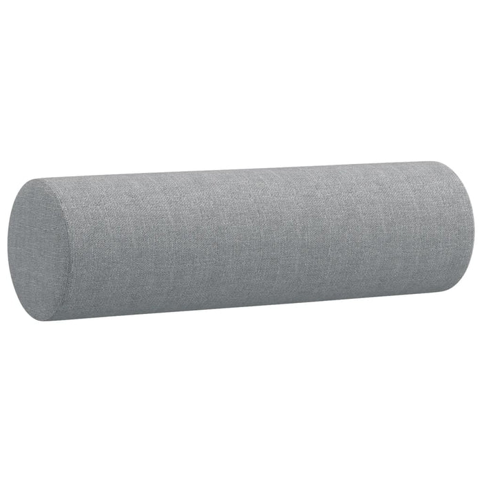 Cuscini Decorativi 2pz Grigio Chiaro Ø15x50 cm in Tessuto 349501