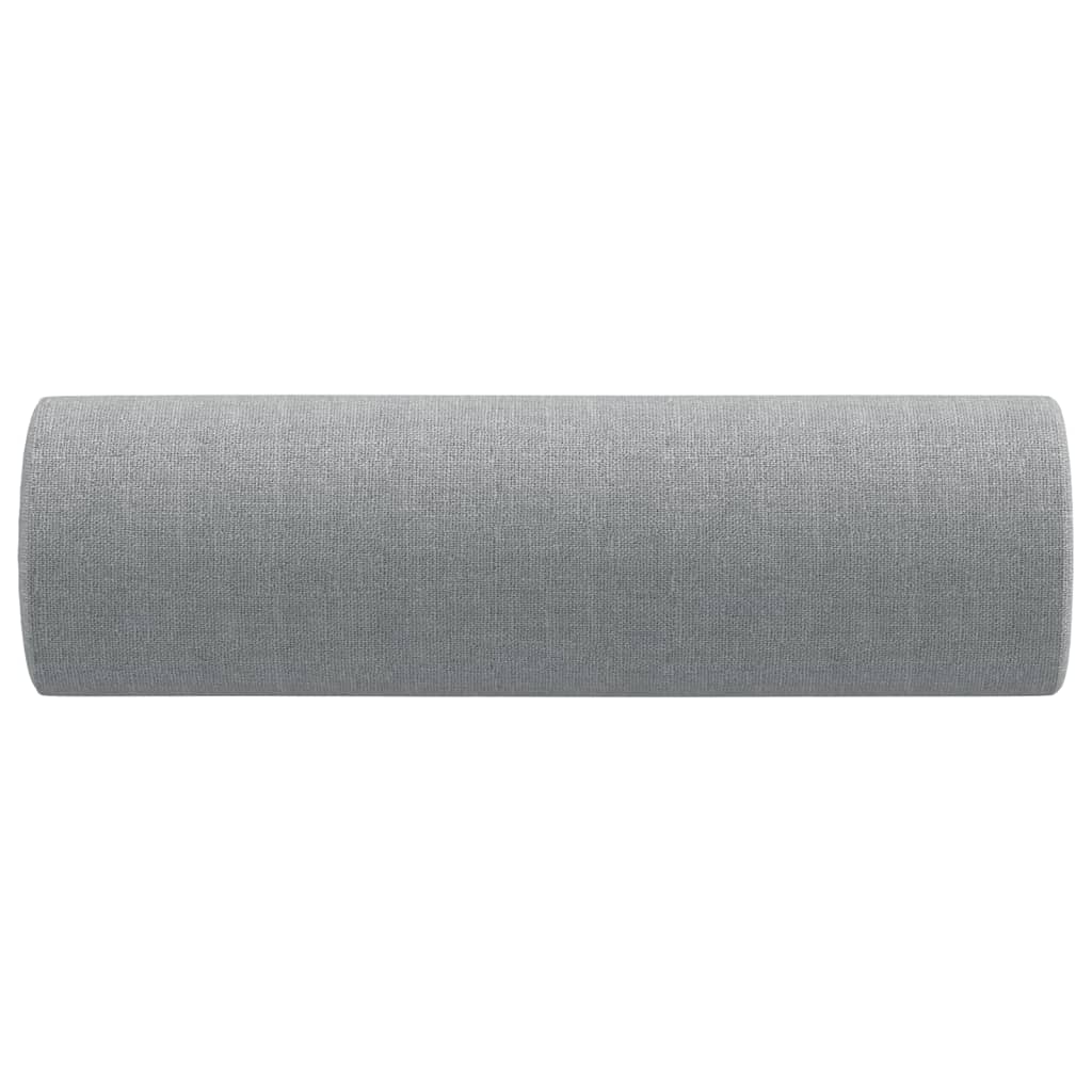 Cuscini Decorativi 2pz Grigio Chiaro Ø15x50 cm in Tessuto 349501