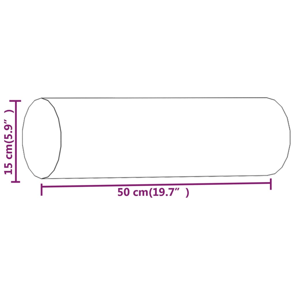 Cuscini Decorativi 2pz Grigio Chiaro Ø15x50 cm in Tessuto