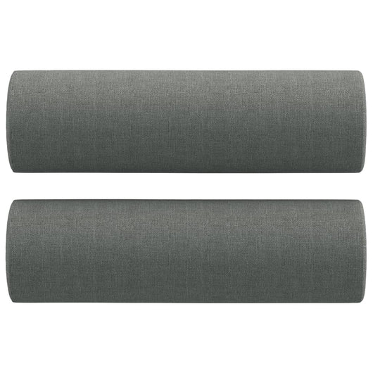 Cuscini Decorativi 2 pz Grigio Scuro Ø15x50 cm in Tessuto 349502