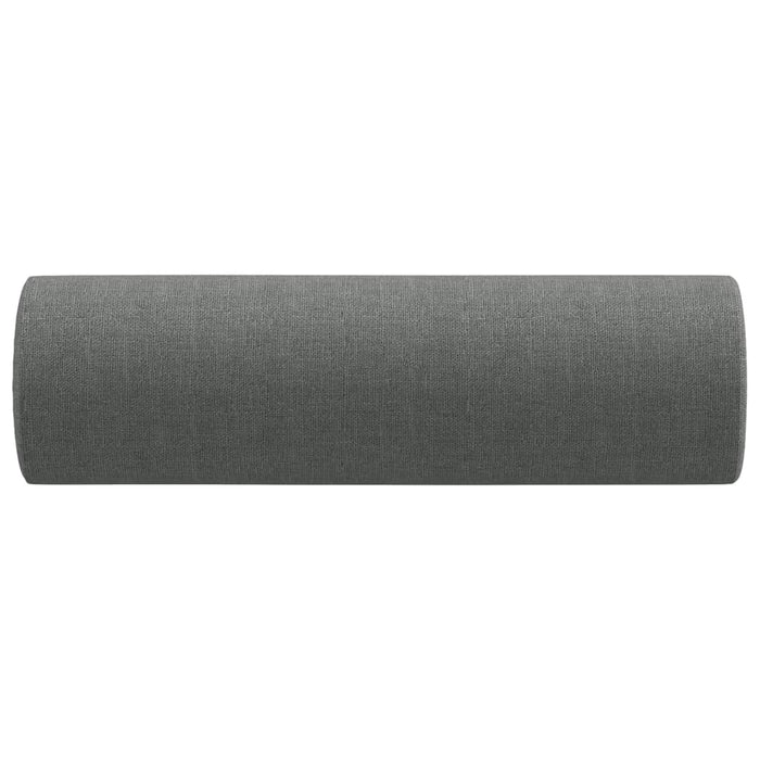 Cuscini Decorativi 2 pz Grigio Scuro Ø15x50 cm in Tessuto 349502