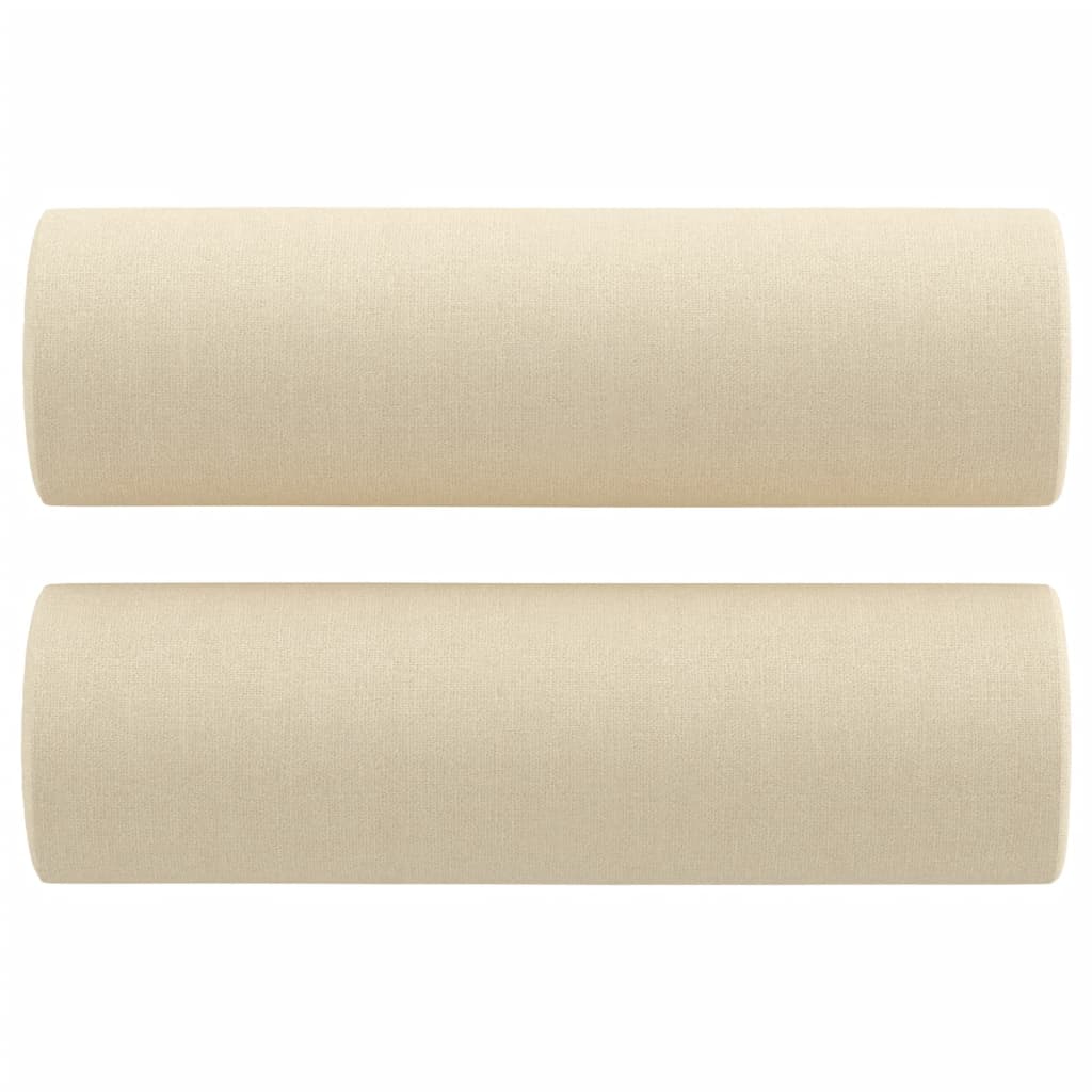 Cuscini Decorativi 2 pz Crema Ø15x50 cm in Tessuto cod mxl 47496