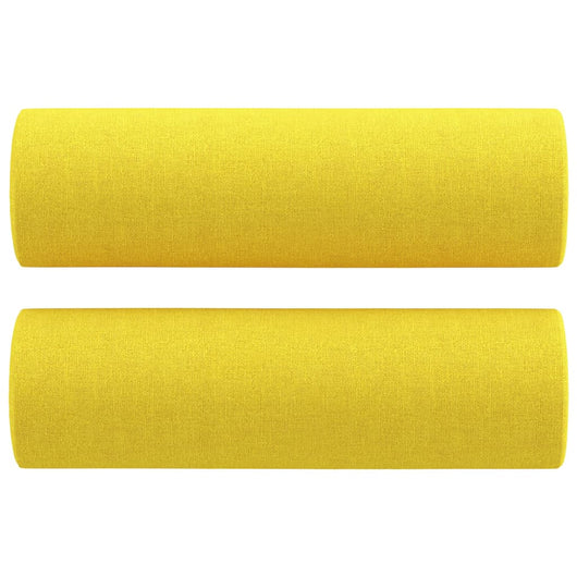 Cuscini Decorativi 2 pz Giallo Chiaro Ø15x50 cm in Tessuto 349506