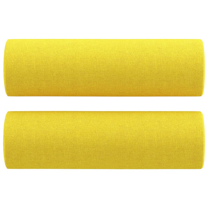 Cuscini Decorativi 2 pz Giallo Chiaro Ø15x50 cm in Tessuto 349506