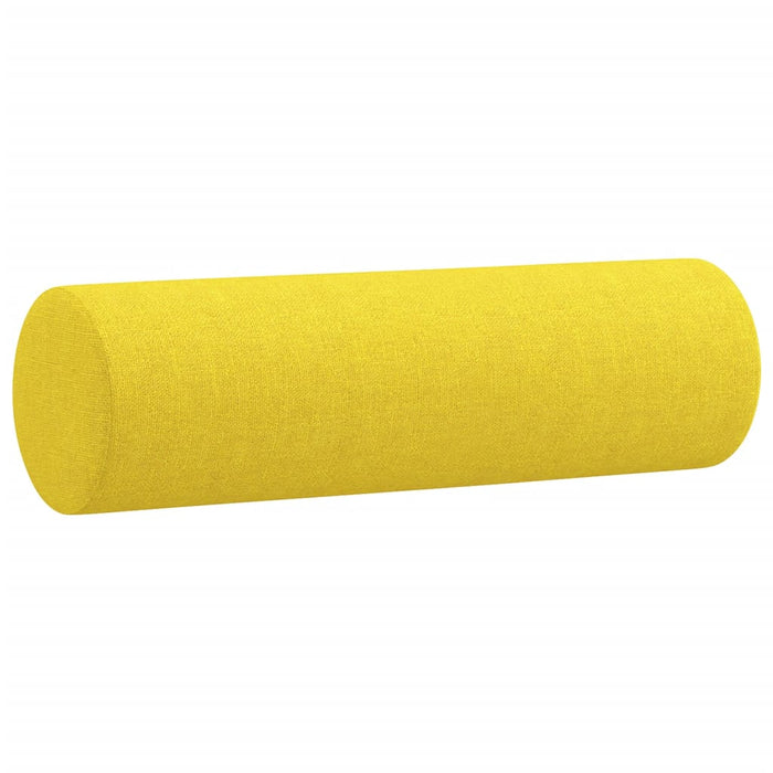 Cuscini Decorativi 2 pz Giallo Chiaro Ø15x50 cm in Tessuto 349506