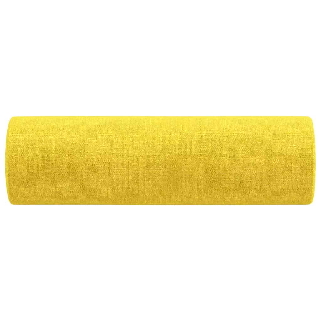 Cuscini Decorativi 2 pz Giallo Chiaro Ø15x50 cm in Tessuto 349506