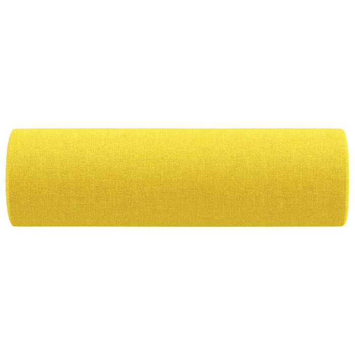 Cuscini Decorativi 2 pz Giallo Chiaro Ø15x50 cm in Tessuto 349506