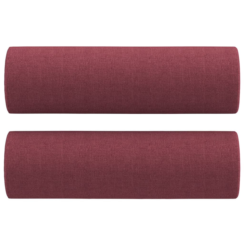 Cuscini Decorativi 2 pz Rosso Vino Ø15x50 cm in Tessuto 349507