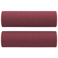 Cuscini Decorativi 2 pz Rosso Vino Ø15x50 cm in Tessuto 349507