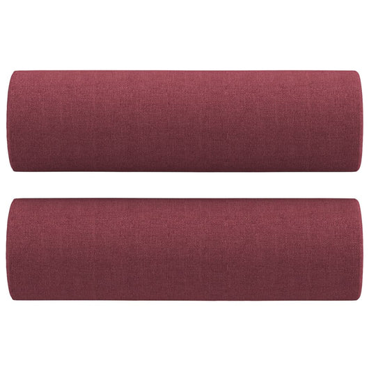 Cuscini Decorativi 2 pz Rosso Vino Ø15x50 cm in Tessuto 349507