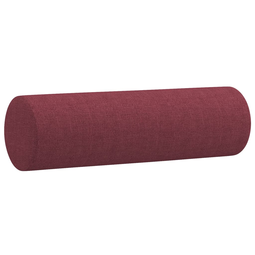 Cuscini Decorativi 2 pz Rosso Vino Ø15x50 cm in Tessuto 349507