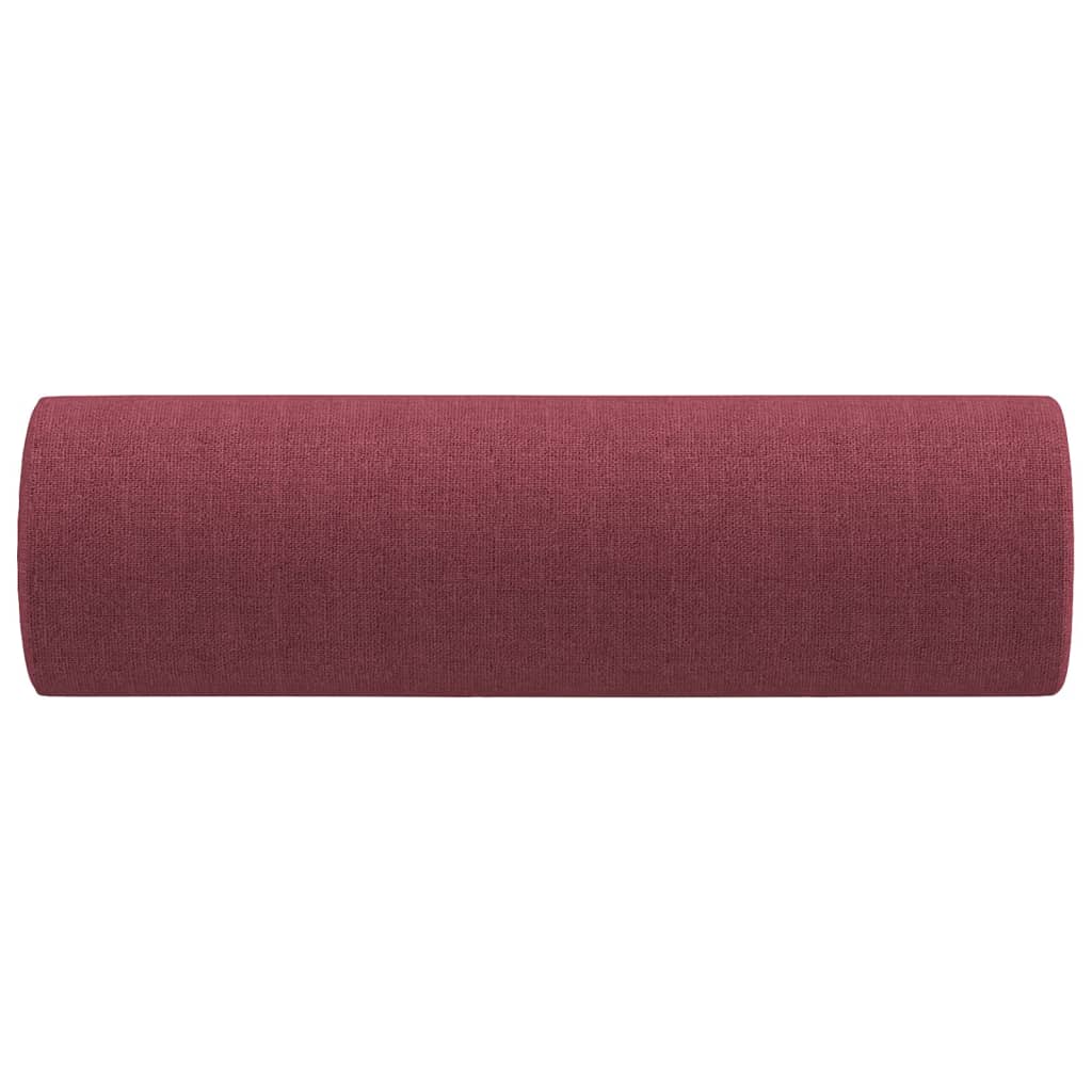 Cuscini Decorativi 2 pz Rosso Vino Ø15x50 cm in Tessuto 349507