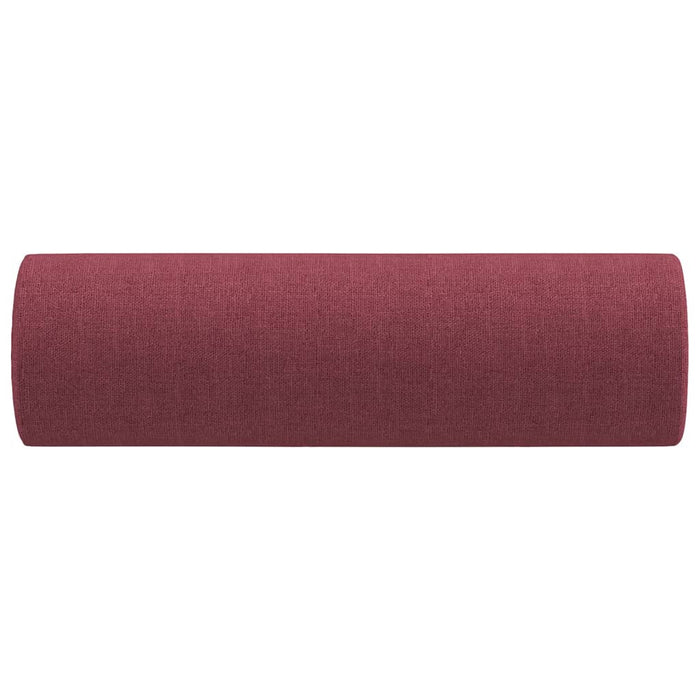 Cuscini Decorativi 2 pz Rosso Vino Ø15x50 cm in Tessuto 349507