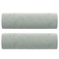 Cuscini Decorativi 2 pz Grigio Chiaro Ø15x50 cm in Velluto cod mxl 42912