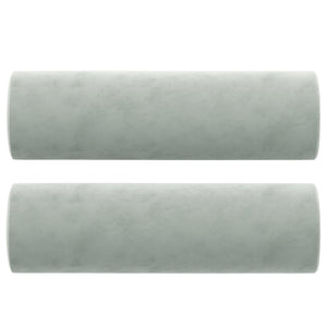 Cuscini Decorativi 2 pz Grigio Chiaro Ø15x50 cm in Velluto cod mxl 42912