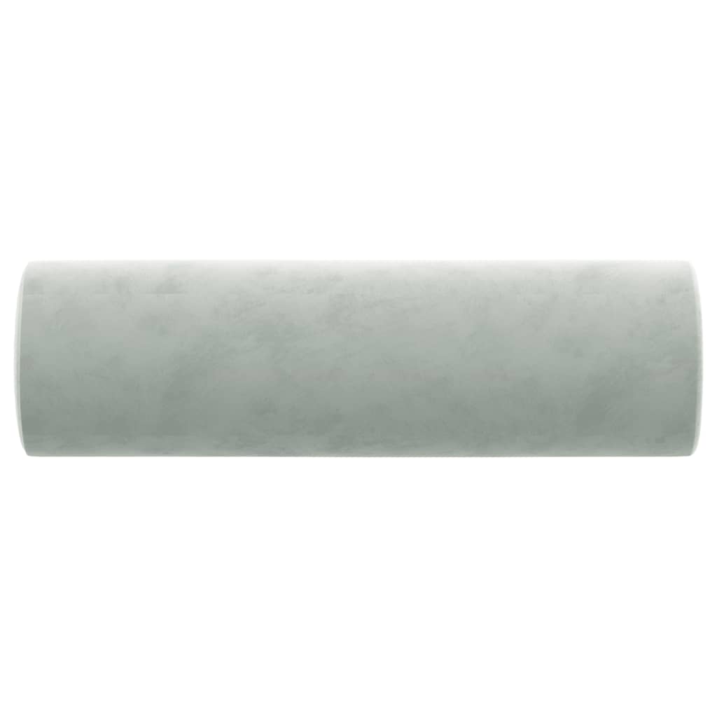 Cuscini Decorativi 2 pz Grigio Chiaro Ø15x50 cm in Velluto cod mxl 42912