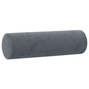 Cuscini Decorativi 2 pz Grigio Scuro Ø15x50 cm in Velluto 349510