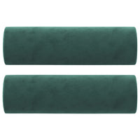 Cuscini Decorativi 2 pz Verde Scuro Ø15x50 cm in Velluto 349511