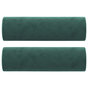 Cuscini Decorativi 2 pz Verde Scuro Ø15x50 cm in Velluto 349511