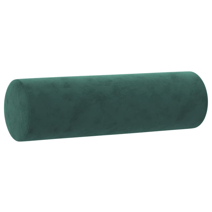 Cuscini Decorativi 2 pz Verde Scuro Ø15x50 cm in Velluto 349511