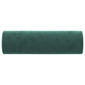 Cuscini Decorativi 2 pz Verde Scuro Ø15x50 cm in Velluto 349511