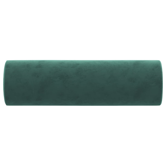 Cuscini Decorativi 2 pz Verde Scuro Ø15x50 cm in Velluto 349511