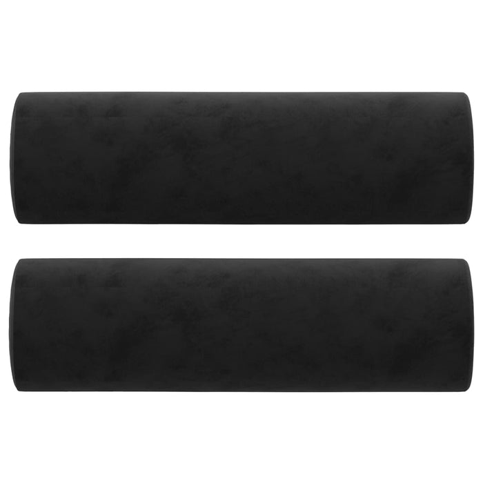 Cuscini Decorativi 2 pz Nero Ø15x50 cm in Vellutocod mxl 126529