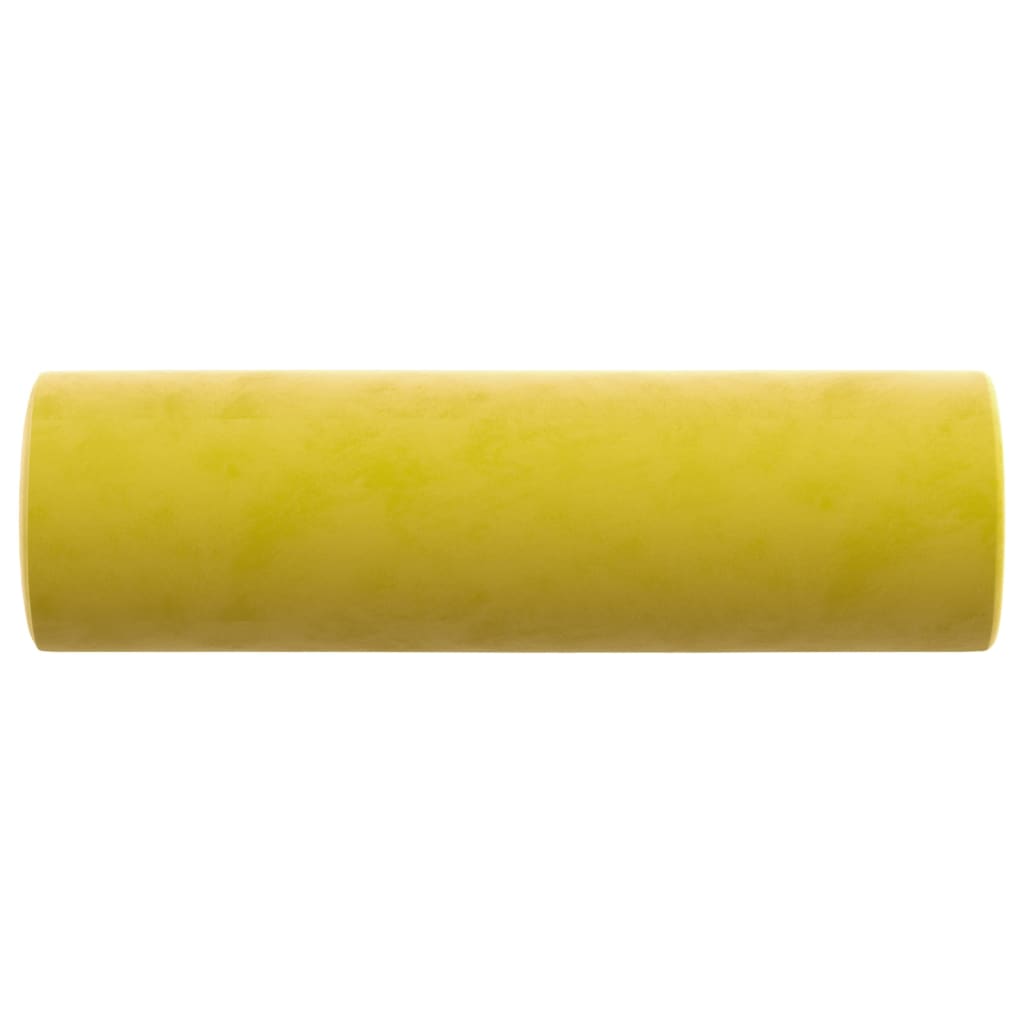 Cuscini Decorativi 2 pz Giallo Ø15x50 cm in Velluto 349515