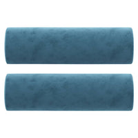 Cuscini Decorativi 2 pz Blu Ø15x50 cm in Velluto 349518